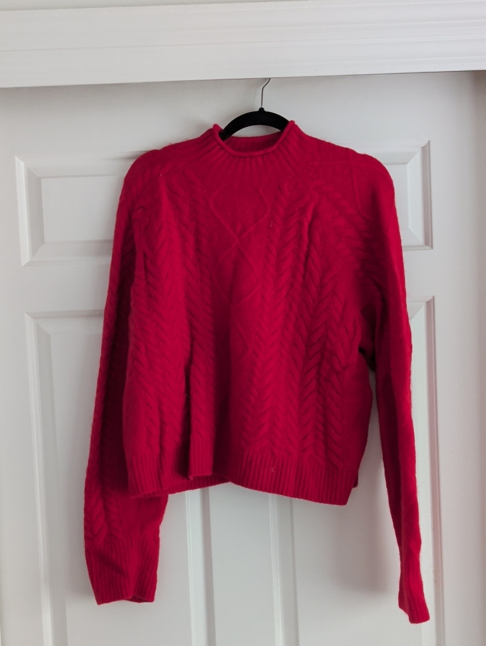 J Crew Red Cable Knit Rollneck Sweater - Women